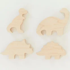Sarah's Silks Wooden Animals-Complete Wooden Dinosaur Set