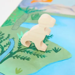 Sarah's Silks Wooden Animals-Complete Wooden Dinosaur Set