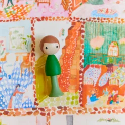 Sarah's Silks Clicques Handmade Wooden Dolls|Seek & Find Playsilks-Dollhouse Seek & Find Playsilk