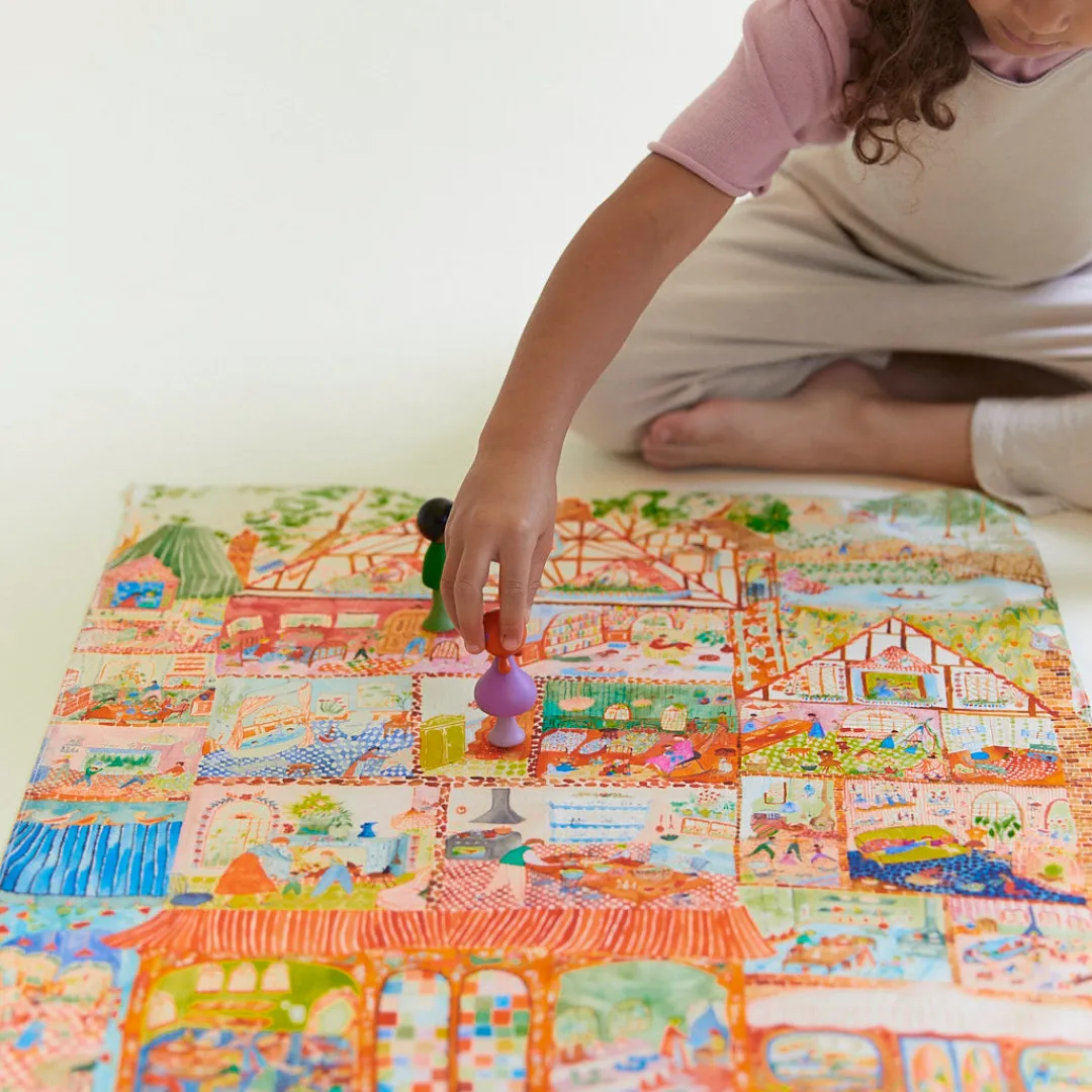 Sarah's Silks Clicques Handmade Wooden Dolls|Seek & Find Playsilks-Dollhouse Seek & Find Playsilk