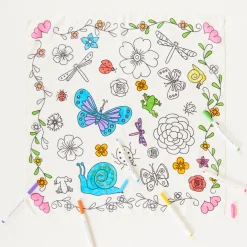 Sarah's Silks Coloring Playsilks-Heart Coloring Playsilk & Markers Set