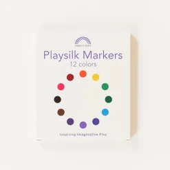 Sarah's Silks Coloring Playsilks-Heart Coloring Playsilk & Markers Set