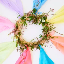 Sarah's Silks Playsilk Sets-Large May Day Playsilk Set Of 8 With May Day Ring