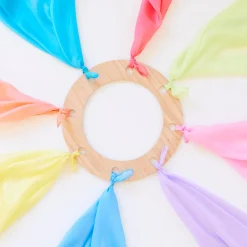 Sarah's Silks Playsilk Sets-Large May Day Playsilk Set Of 8 With May Day Ring