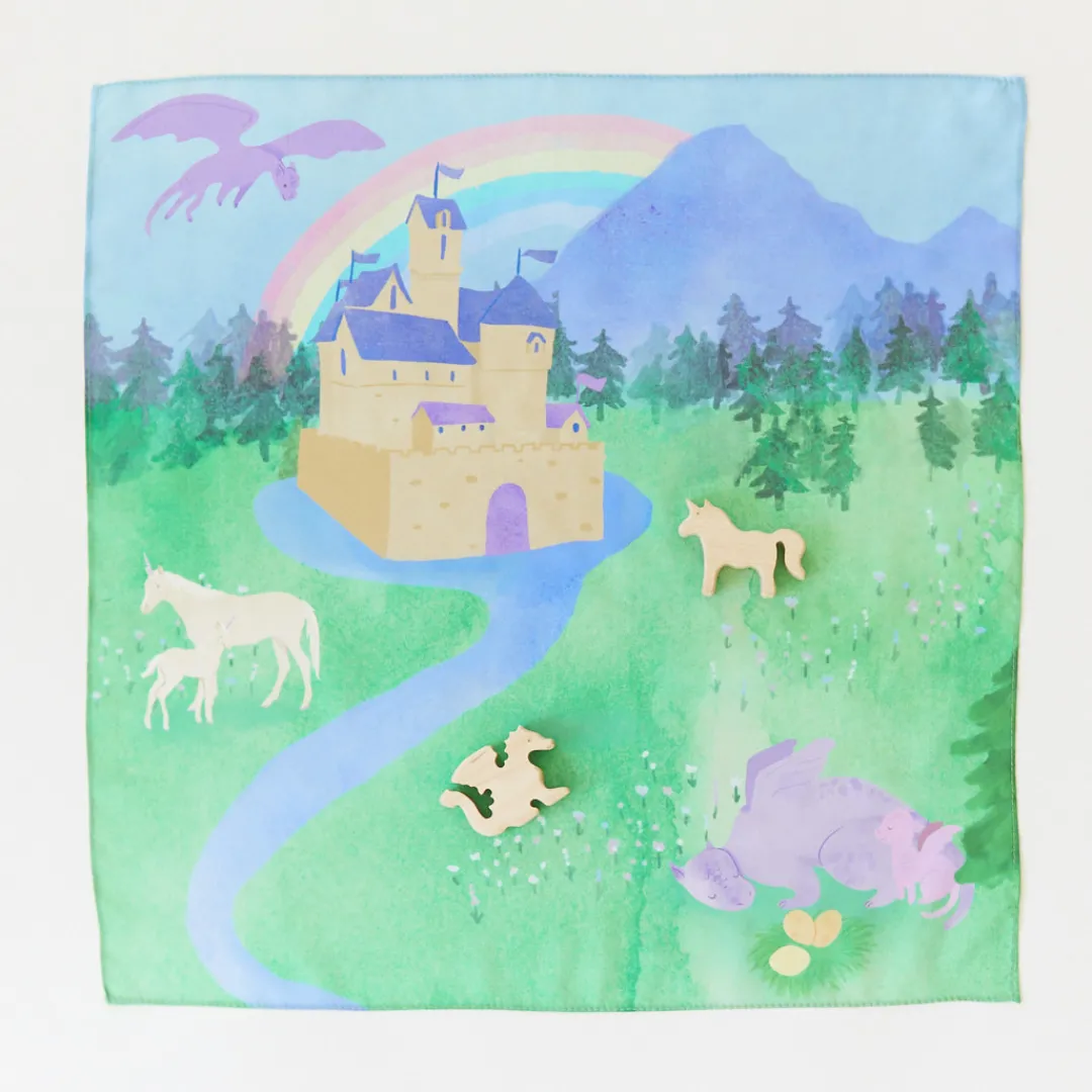 Sarah's Silks Rainbow Unicorn Party-Magical Creature Small World Play Set