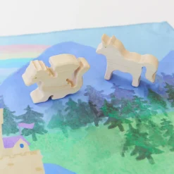 Sarah's Silks Rainbow Unicorn Party-Magical Creature Small World Play Set