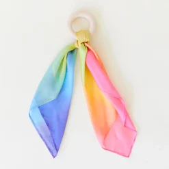 Sarah's Silks Silk & Wood Baby Teethers-Rainbow Baby Teethers