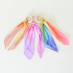 Sarah's Silks Silk & Wood Baby Teethers-Rainbow Baby Teethers
