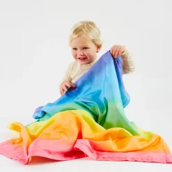 Sarah's Silks Silk Baby Blankets-Rainbow Silk Baby Blanket