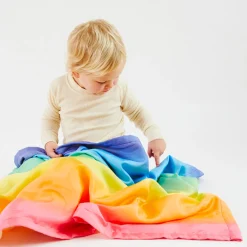 Sarah's Silks Silk Baby Blankets-Rainbow Silk Baby Blanket