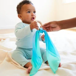 Sarah's Silks Silk & Wood Baby Teethers-Sea Baby Teethers