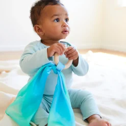 Sarah's Silks Silk & Wood Baby Teethers-Sea Baby Teethers