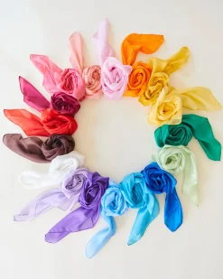 Sarah's Silks Playsilk Sets|Playsilk Displays-Set Of 17 Solid Color Playsilks