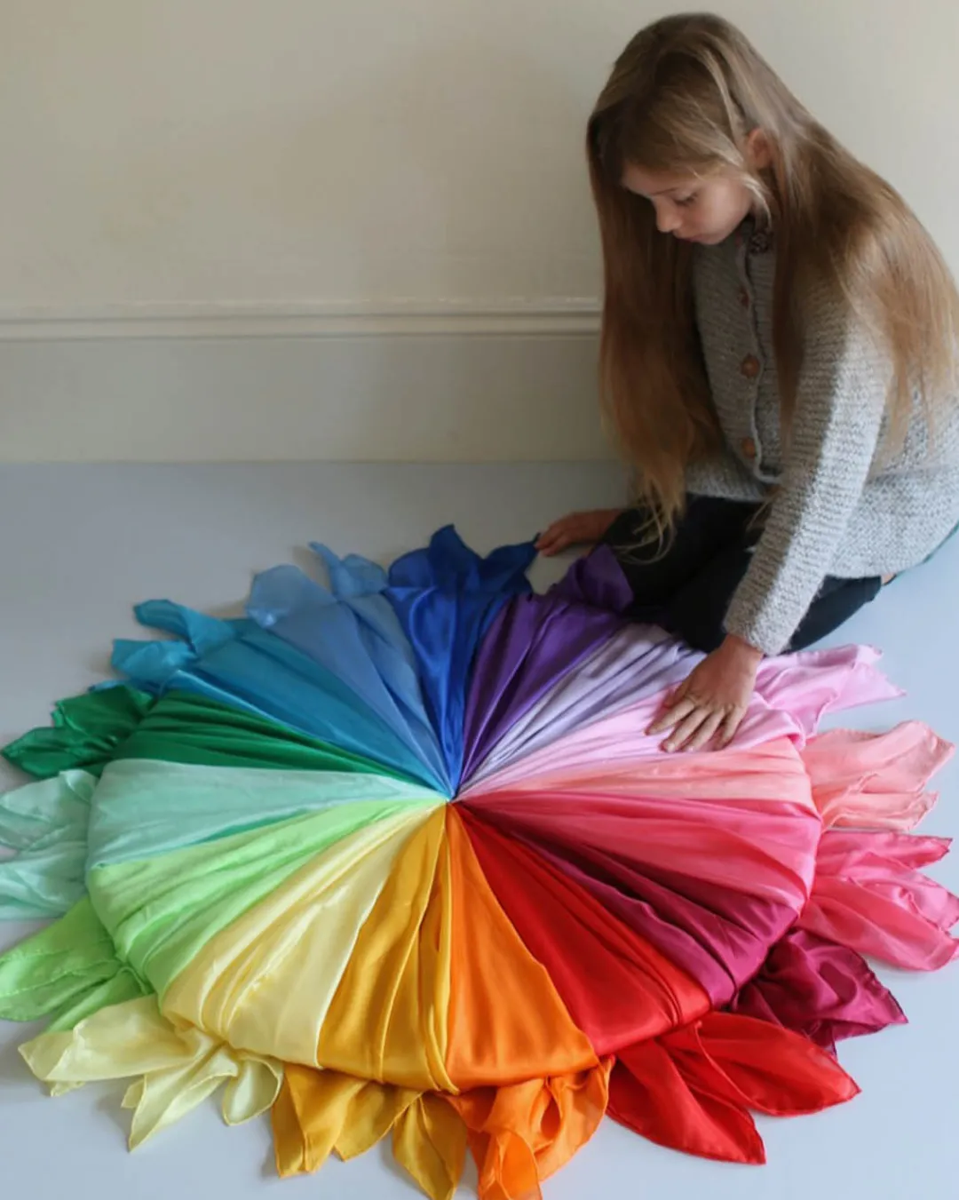 Sarah's Silks Playsilk Sets|Playsilk Displays-Set Of 17 Solid Color Playsilks