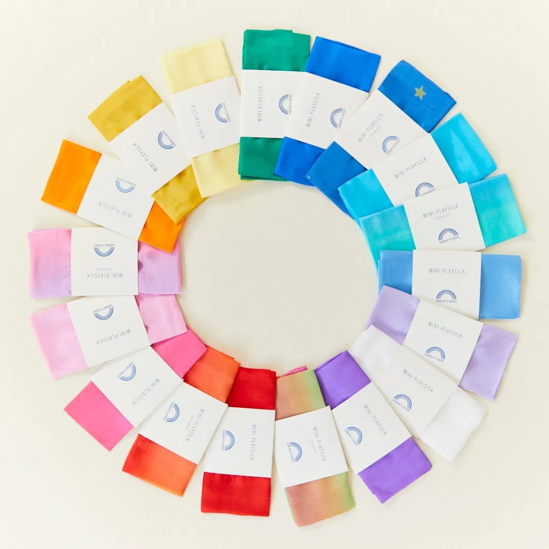 Sarah's Silks Playsilk Sets|Playsilk Displays-Set Of 17 Solid Color Playsilks