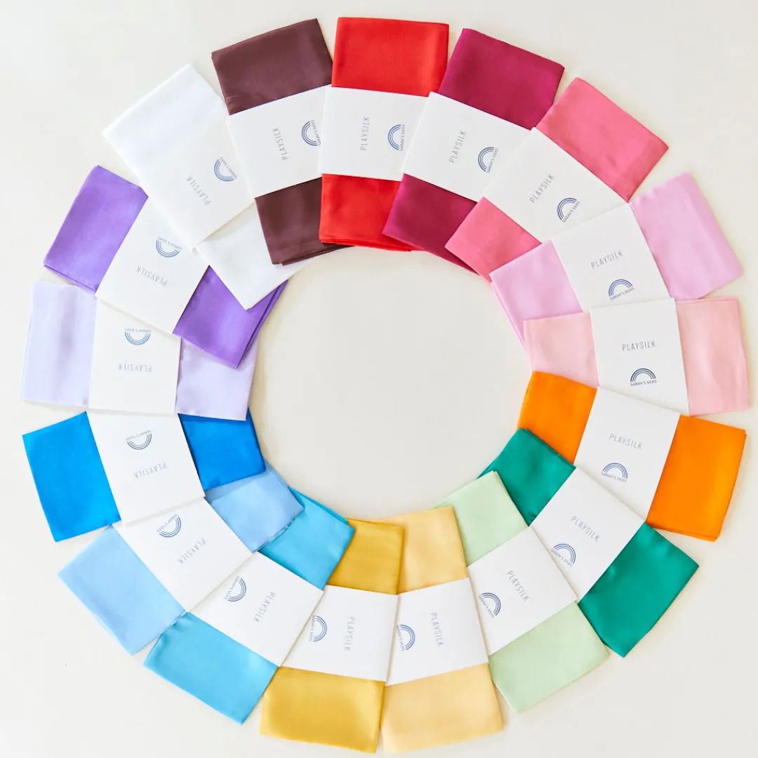 Sarah's Silks Playsilk Sets|Playsilk Displays-Set Of 17 Solid Color Playsilks