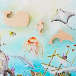 Sarah's Silks Mermaid Party-Wooden Seahorse