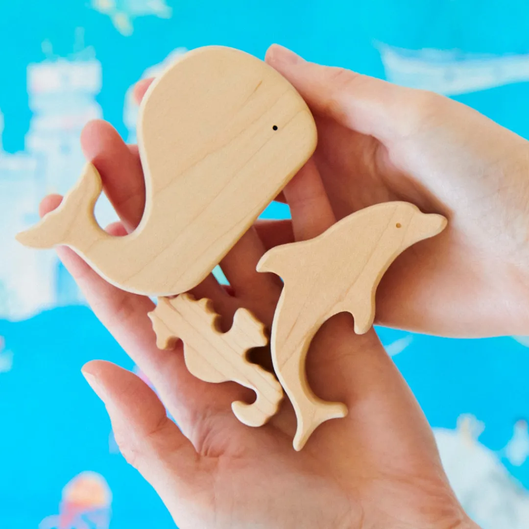 Sarah's Silks Mermaid Party-Wooden Whale