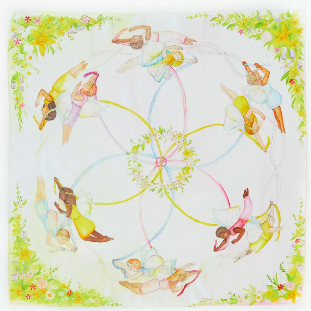 Sarah's Silks Playsilk Sets*Large May Day Playsilk Set Of 8 With May Day Ring