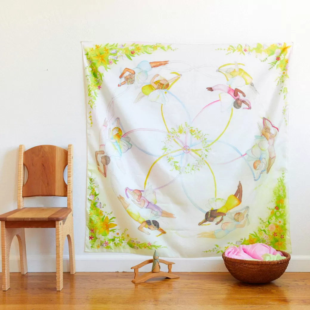 Sarah's Silks Playsilk Sets*Large May Day Playsilk Set Of 8 With May Day Ring