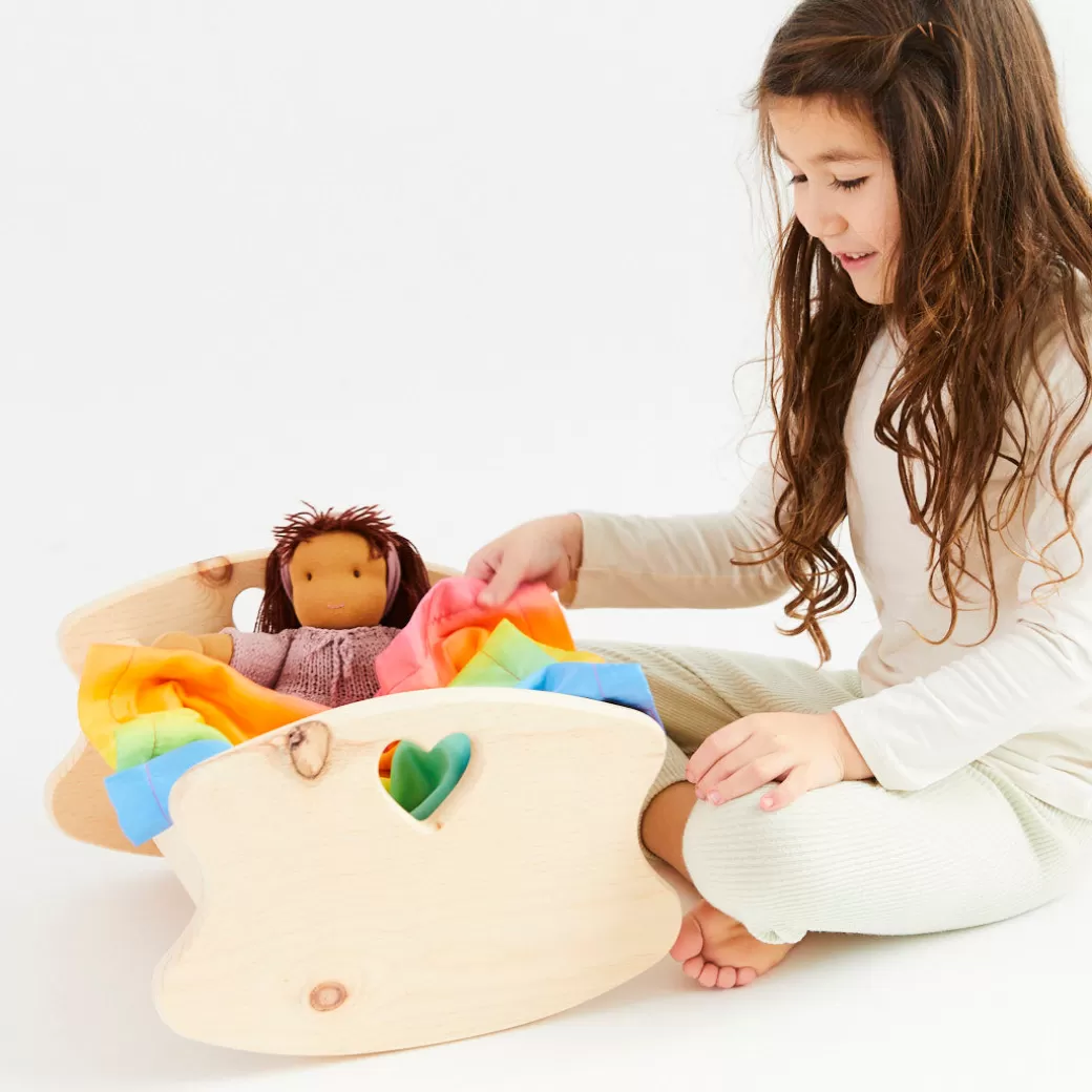 Sarah's Silks Waldorf Dolls*Wooden Doll Cradle